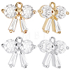 Beebeecraft 12Pcs 2 Colors Brass with Clear Cubic Zirconia Charms ZIRC-BBC0002-64-1