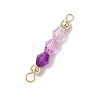 15Pcs 5 Colors Acrylic Bicone Beaded Connector Charms PALLOY-JF03476-4
