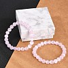 Dyed Natural Selenite Round Beaded Stretch Bracelets for Women G-U005-02I-2