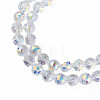 Electroplate Transparent Glass Beads Strands X-EGLA-N002-34A-C03-3
