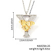 Brass Micro Pave Clear Cubic Zirconia Bee Initial Pendant Necklaces FS-WGF5E80-25-1
