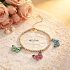 Plastic Butterfly Charm Iron Zinc Alloy Chain Bracelets for Women NI2300-6-2