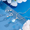 3Pcs Sterling Silver Pendant Cabochon Settings STER-PH0004-25-4