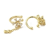 Rack Plating Brass Pave Clear Cubic Zirconia Flower Cuff Earrings for Women EJEW-P280-08G-2