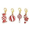 4Pcs 4 Styles Christmas Theme Alloy Enamel Pendants Decorations HJEW-JM04056-2