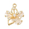 Brass Micro Pave Clear Cubic Pendants CU-CBA1682-06E-G-1