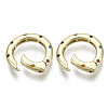 Brass Micro Pave Cubic Zirconia Spring Gate Rings ZIRC-N039-029-NF-3