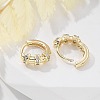 Brass Clear Cubic Zirconia Hoop Earrings EJEW-Q014-25G-4