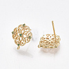 Brass Stud Earring Findings LS-KK-T038-491B-2