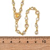 Brass Pave Cubic Zirconia Heart Pendant Y Tassel Necklaces for Women NJEW-A071-01G-03-5