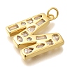 Brass Micro Pave Clear Cubic Zirconia Pendants KK-G521-01G-M-2