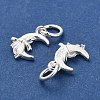 925 Sterling Silver Moon with Bowknot Charms STER-P071-05S-3