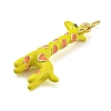 Giraffe Rack Plating Brass Enamel Pendants X-KK-Q804-15G-2