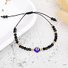 Adjustable Glass Evil Eye Brided Bead Bracelet TV3992-5-1