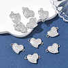 SHEGRACE Brass Micro Pave Clear Cubic Zirconia Connector Charms XGRQ3K904-563P-4