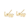 Brass Stud Earrings EJEW-P346-02A-G-4
