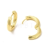 Rack Plating Brass Hinged Textured Hoop Earrings for Women EJEW-E270-21G-2