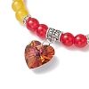 Baking Paint Imitation Jade Glass Round Beaded Charm Bracelets BJEW-JB11737-06-3