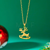 304 Stainless Steel Christmas Pendant Necklaces for Women FS-WGF0E06-02-1