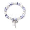 Brass Bowknot Charm Bracelets BJEW-JB12905-3