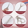 2Pcs 2 Styles Stainless Steel Embroidery Scissors & Imitation Leather Sheath Tools TOOL-SC0001-36-4