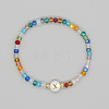 Handmade Bohemian Colorful Faceted Rondelle Glass Beaded Stretch Bracelets UI5654-24-1