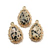 Natural Dalmatian Jasper Faceted Pendants G-M431-13G-02-1