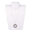 Natural Obsidian Beads Pendant Necklaces NJEW-JN02480-01-4