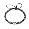 Natural Larvikite Braided Bead Bracelets for Women PW-WGAE96F-06-1