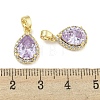 Brass with Cubic Zirconia Charms KK-Q820-10G-3