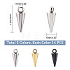 42Pcs 3 Colors 304 Stainless Steel Charms STAS-DC0010-46-2