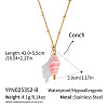 Conch Shell Shape Pendant 304 Stainless Steel Satellite Chain Necklaces for Women LD6500-2-1