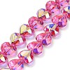 Electroplate Transparent Glass Beads Strands X-EGLA-B012-AB07-1