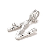 Rack Plating Brass Micro Pave Cubic Zirconia European Dangle Charms KK-L210-015P-N-2