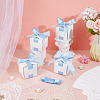 Square Paper Wedding Candy Storage Boxes with Ribbon AJEW-WH0609-744D-4