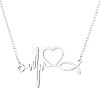 201 Stainless Steel Stethoscope Heartbeat Pendant Necklaces for Women WG4E3E7-02-3