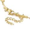 Plastic Pearl Charms Bracelet with Cross Link Chains STAS-E001-28G-3