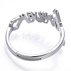 304 Stainless Steel Heart with Word Forever Adjustable Ring RJEW-T027-05P-4