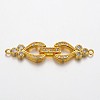 Brass Micro Pave Cubic Zirconia Fold Over Clasps ZIRC-F013-01G-FF-1