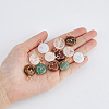 12Pcs 6 Styles Natural & Synthetic Mixed Stones Copper Wire Wrapped Pendants G-FH0001-99-4