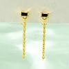 Real 18K Gold Plated 925 Sterling Silver Chains Front Back Stud Earrings PA4661-1-5