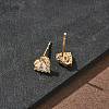 Brass Micro Pave Clear Cubic Zirconia Stud Earrings for Women EJEW-F403-04G-3