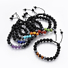 Natural Lava Rock and Non-Magnetic Synthetic Hematite Beads Braided Bead Bracelets BJEW-JB03975-2