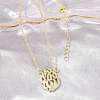 Brass Micro Pave Clear Cubic Zirconia Flame Pendant Adjustable Slider Necklaces KK-CBA4547-10G-3