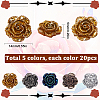 100Pcs 5 Colors Electroplated Resin Cabochons CRES-SC0002-61-2