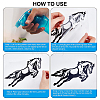 Gorgecraft 4Pcs 2 Colors Waterproof Horse Plastic Reflective Stickers DIY-GF0006-32-3