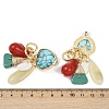 Triangle Alloy Plastic Dangle Stud Earrings EJEW-Q035-01G-5
