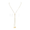 Adjustable 304 Stainless Steel Heart Tassel Box Chain Lariat Necklaces for Women SA-D001-03G-4