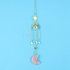 Rose Quartz Moon Sun Catcher Hanging Ornaments HJEW-PW0002-11C-1