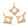 Natural White Shell Pendants KK-Z149-17G-1
